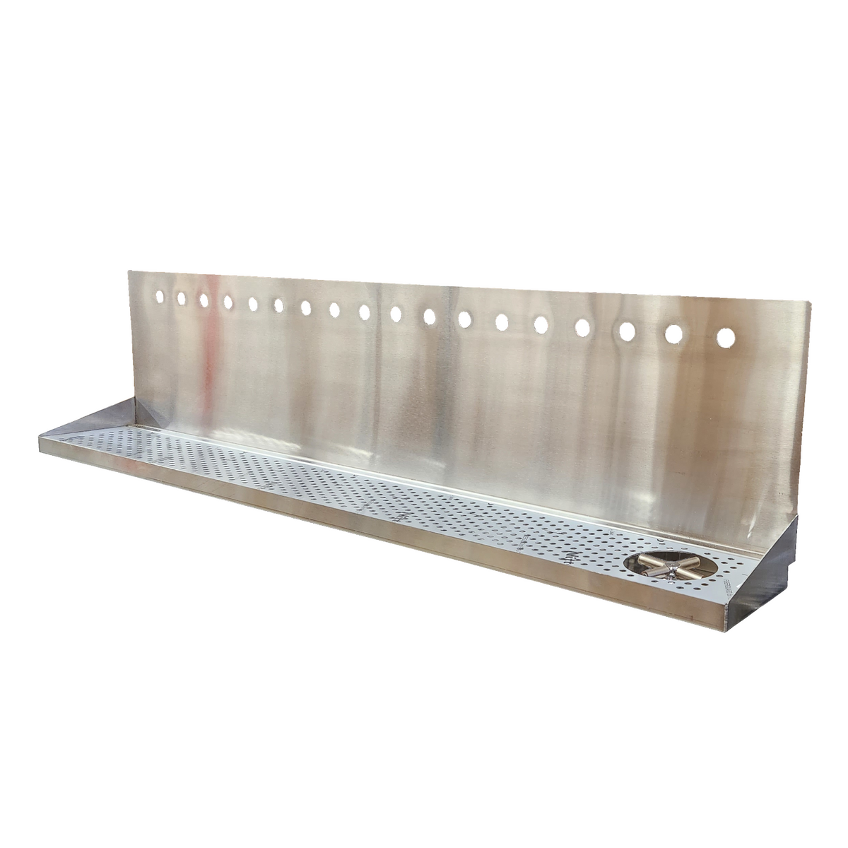 Quality Equipment Wall Mount Drain with Right Rinser, 60" L