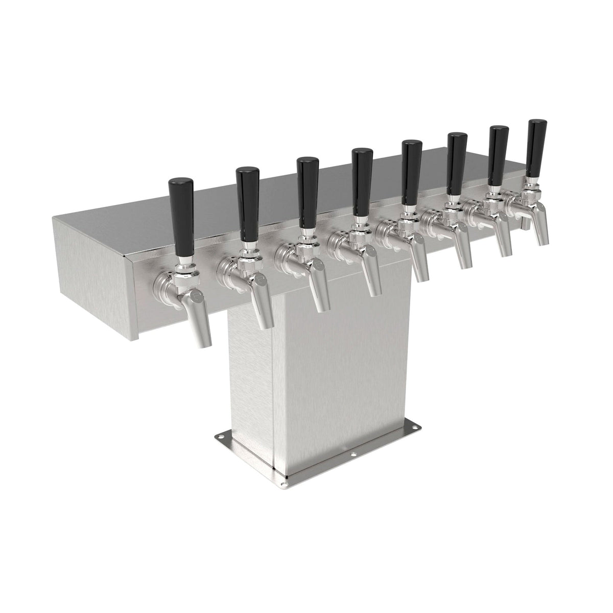 Perlick T Tower, Wide Base, 8 Faucets, Glycol Cooled, Stainless Steel
