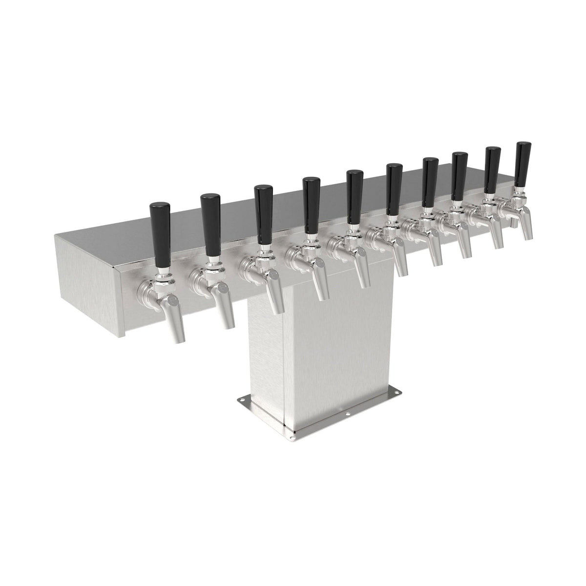 Perlick T Tower, Wide Base, 10 Faucets, Glycol Cooled, Stainless Steel