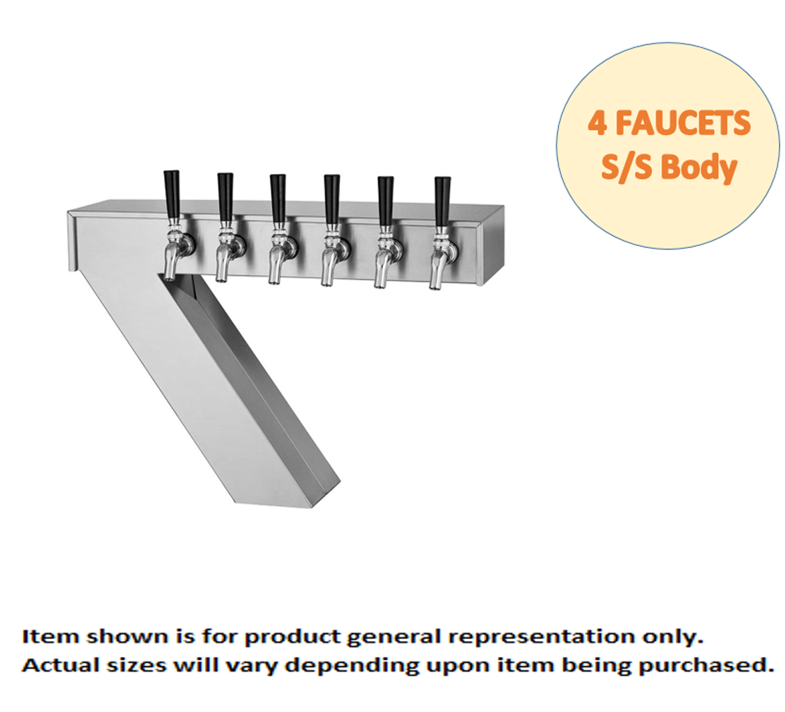 Seven Tower, 4-Faucet Glycol Stainless Steel