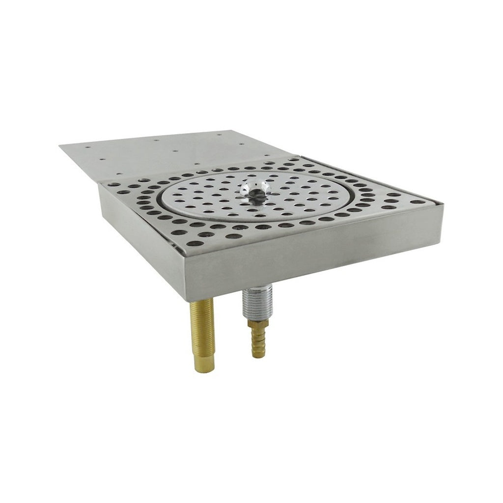 Krome Dispense Small Bar Glass Rinser Drip Tray, With Drain, 6-3/8" W x 11-3/8" L