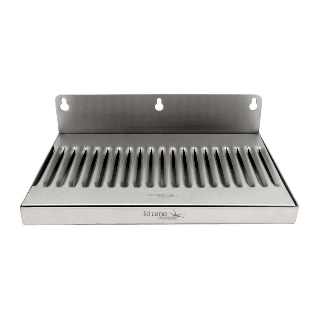 Krome Dispense Drip Tray, Wall Mount, No Drain, 6" W x 10" L, 1" Barbs