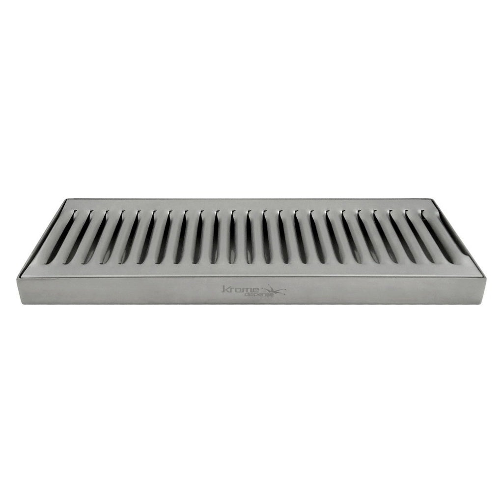 Krome Dispense Drip Tray, Counter Mount, With Drain, 5" W x 12" L