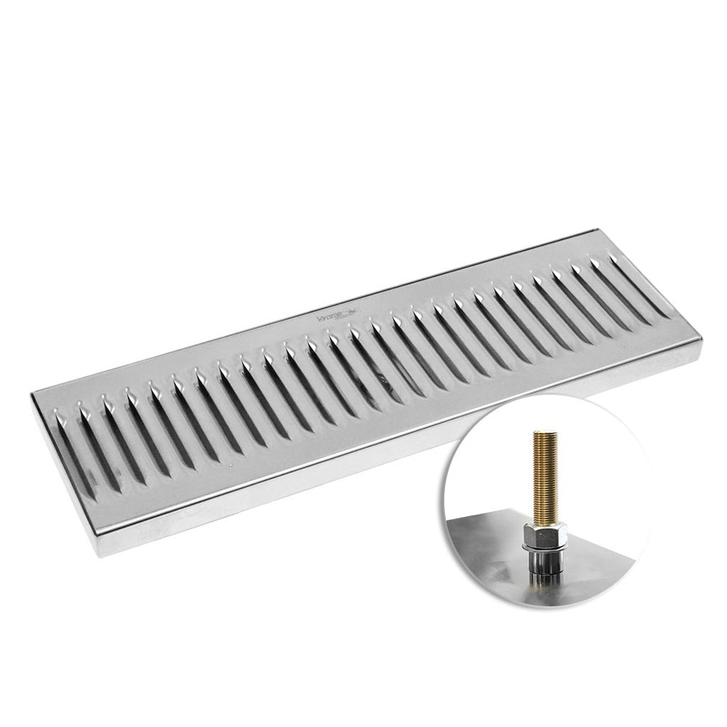 Krome Dispense Drip Tray, Counter Mount, With Drain, 5" W x 16" L