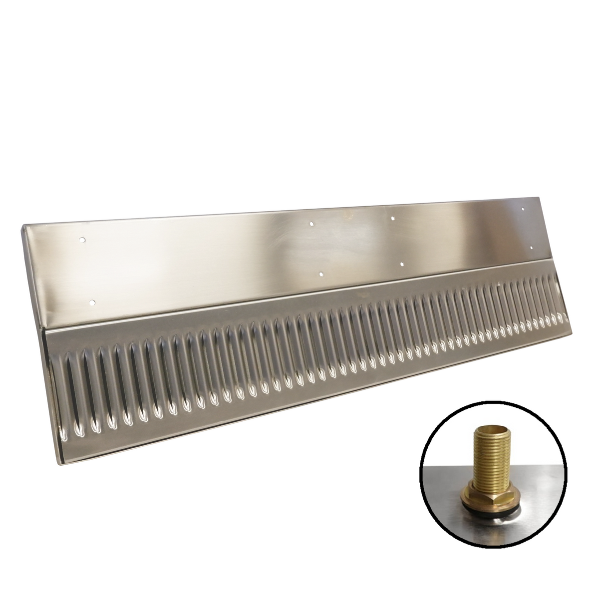 Krome Dispense Drip Tray, Underbar Mount, With Drain, 5" W x 30" L, NSF Certified