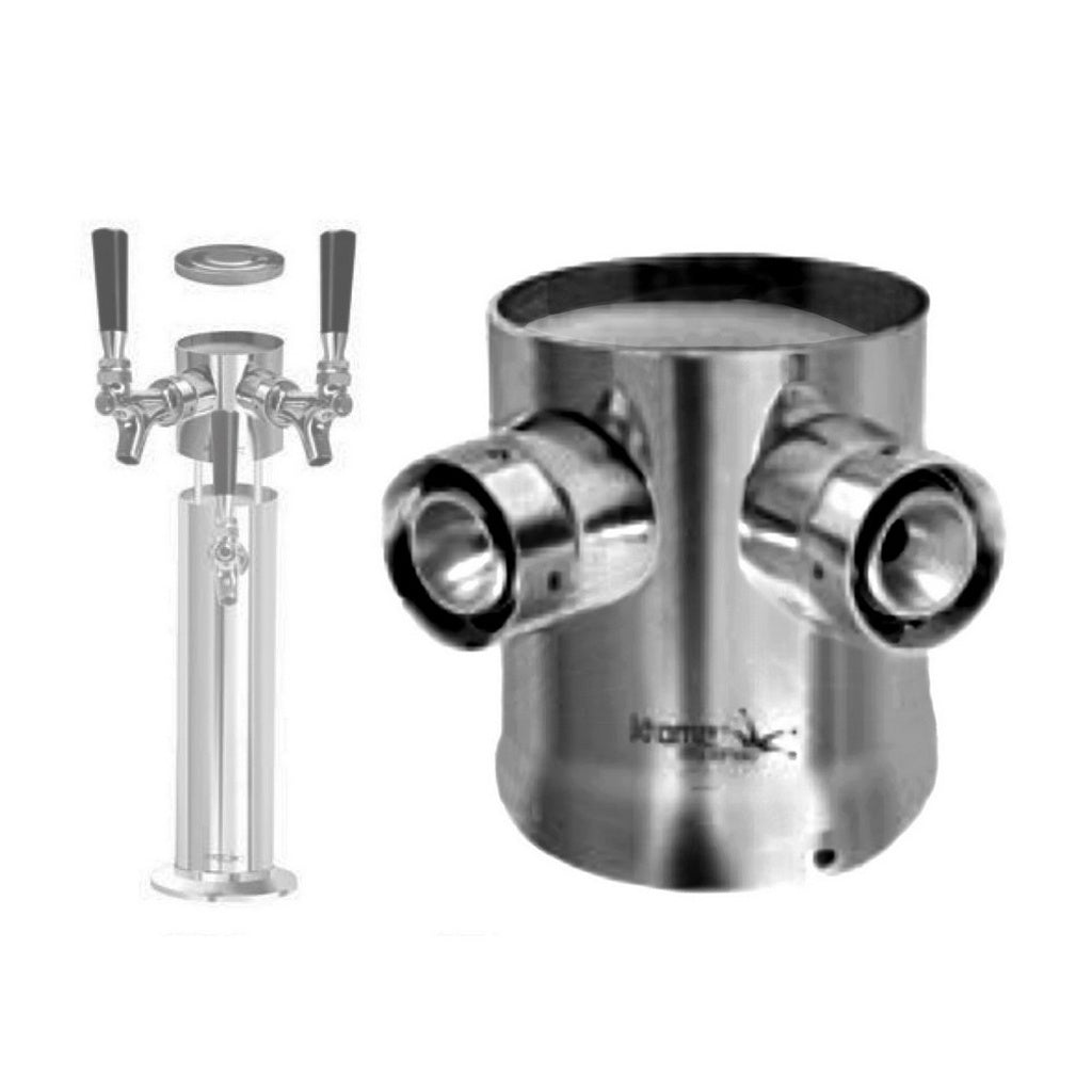 Krome Dispense Expansion Kit for 3" Columns, 2 Holes, 2 Shanks, Chrome
