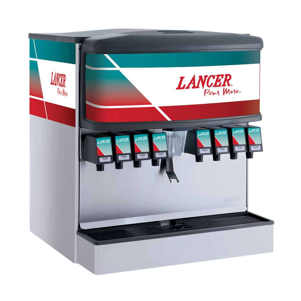 Lancer IBD30H 4500 Post-Mix Ice Drink Dispenser, 8 LEV Valves, Generic Graphics