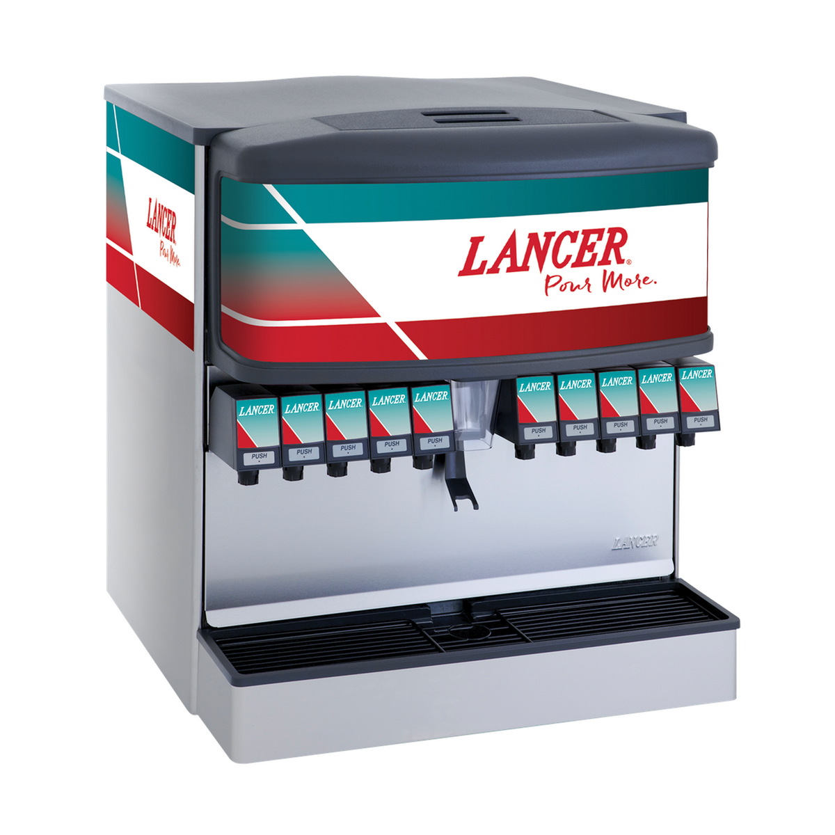 Lancer IBD30H 4500 Post-Mix Ice Drink Dispenser, 10 LEV Valves, Generic Graphics