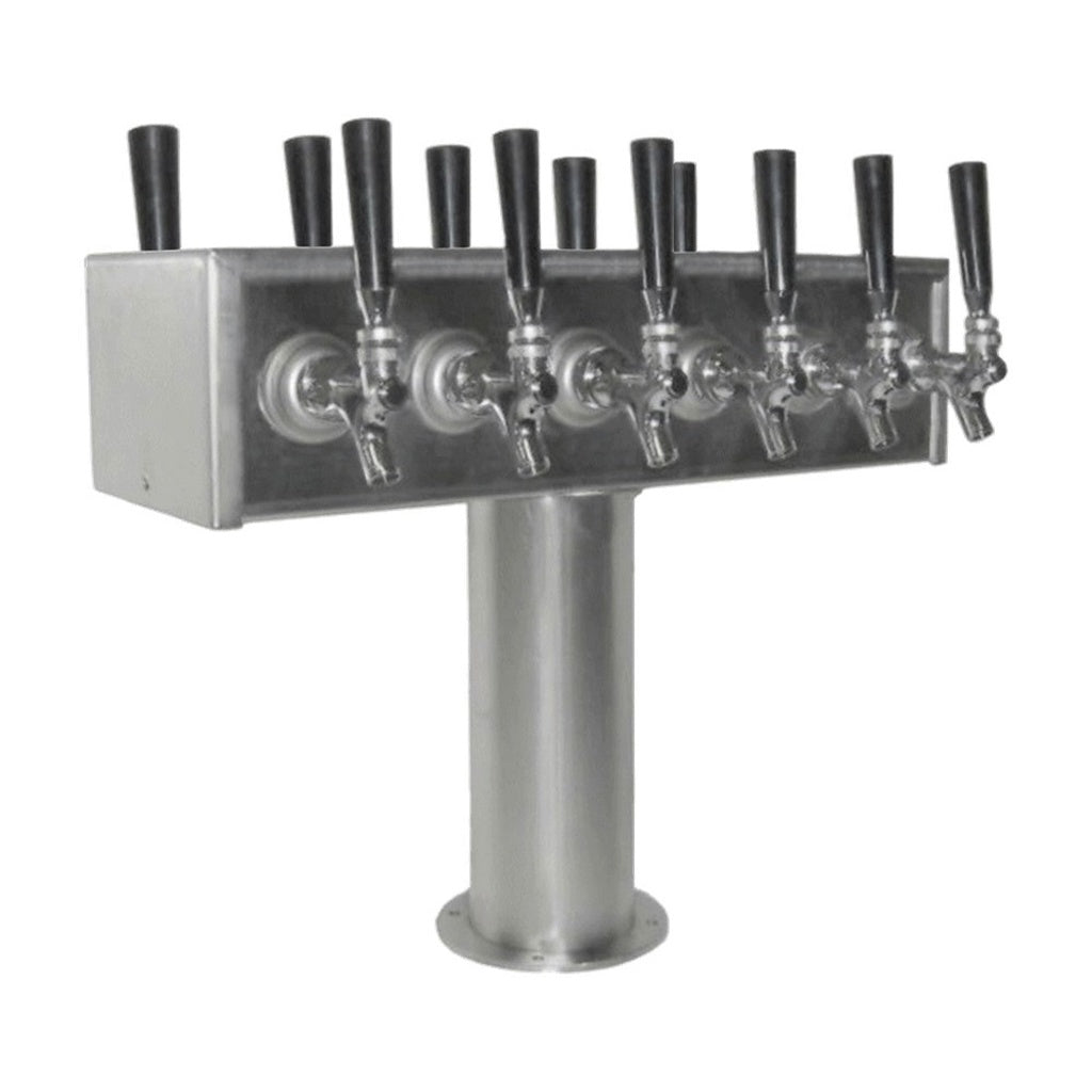 ABECO Dual-Sided T Tower, 12 Faucets, 4" Diameter, Glycol Cooled