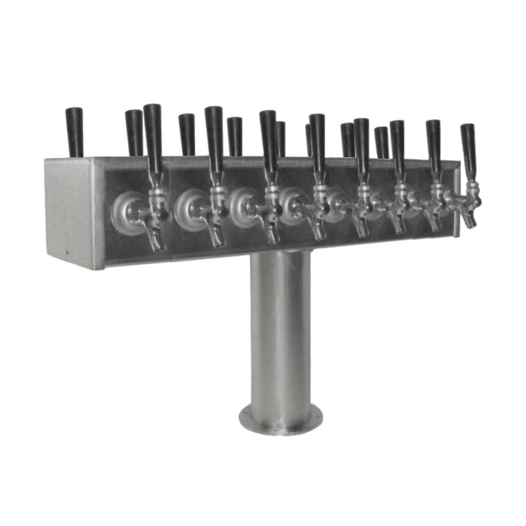 ABECO Dual-Sided T Tower, 16 Faucets, 4" Diameter, Glycol Cooled