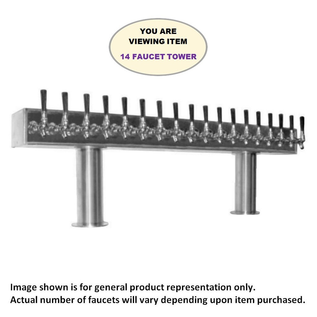 ABECO Big-Boy Pass Thru Tower, 14 Faucets, 4" Diameter, Glycol Cooled
