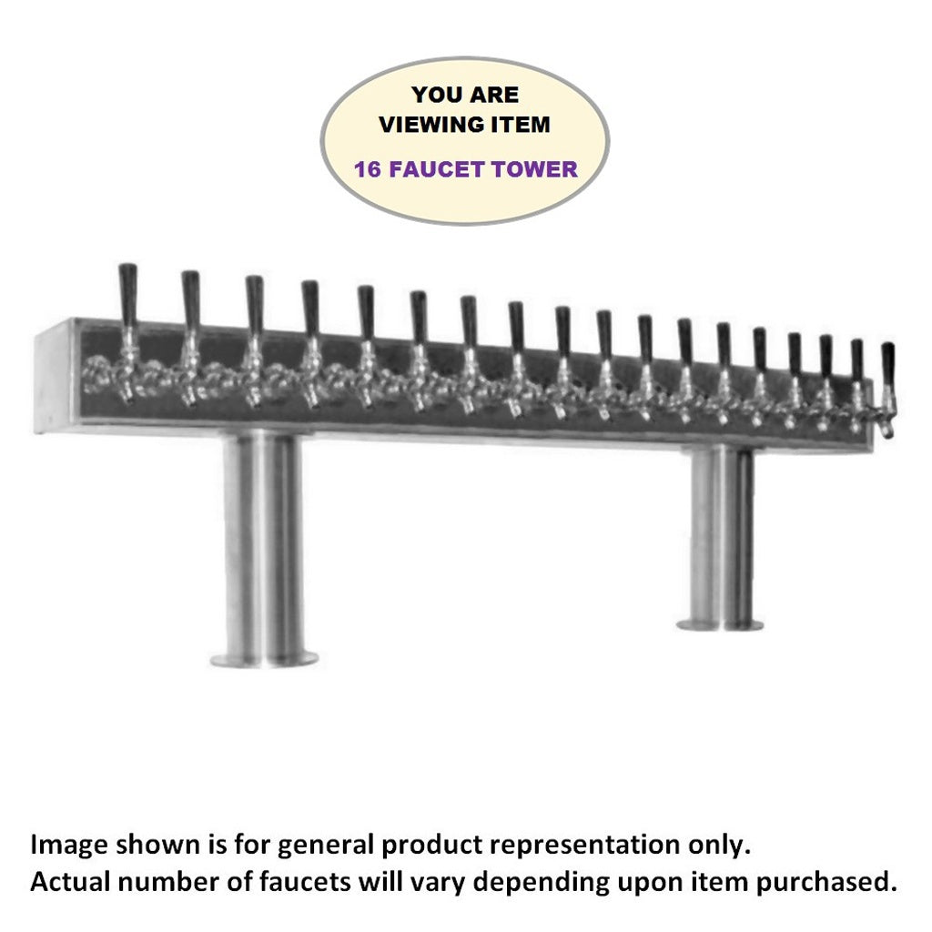 ABECO Big Boy Pass Thru Tower, 16 Faucets, 4" Diameter, Glycol Cooled