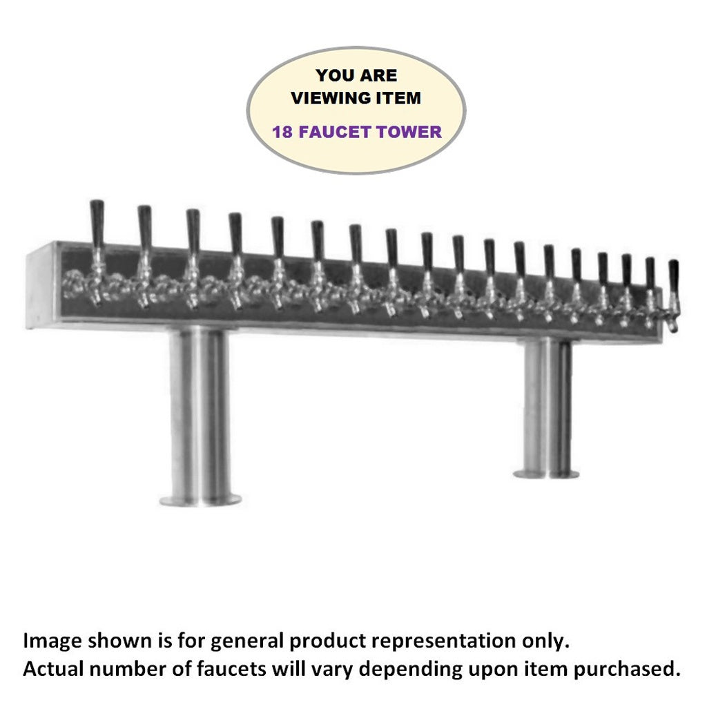 ABECO Big Boy Pass Thru Tower, 18 Faucets, 4" Diameter, Glycol Cooled