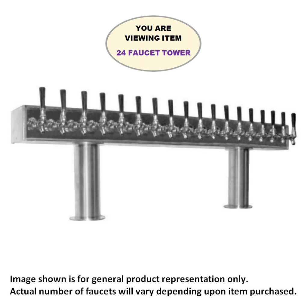 ABECO Big Boy Pass Thru Tower, 24 Faucets, 4" Diameter, Glycol Cooled