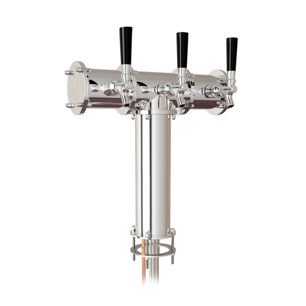 UBC Terra T Tower, 3 Faucets, Glycol Cooled, Stainless Steel Contacts