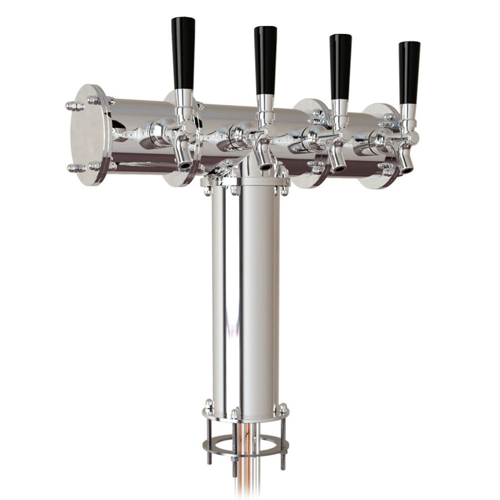 UBC Terra T Tower, 4 Faucets, Glycol Cooled, Stainless Steel Contacts