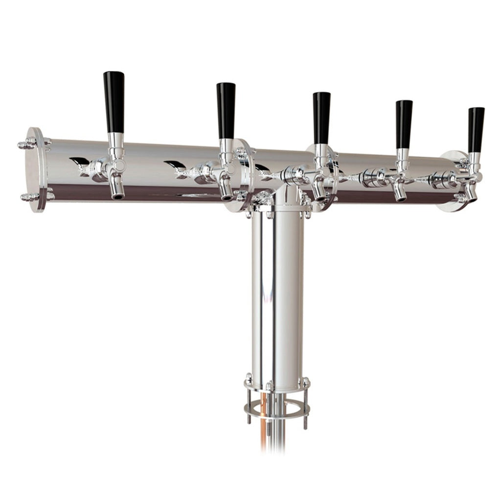 UBC Terra T Tower, 5 Faucets, Glycol Cooled, Stainless Steel Contacts