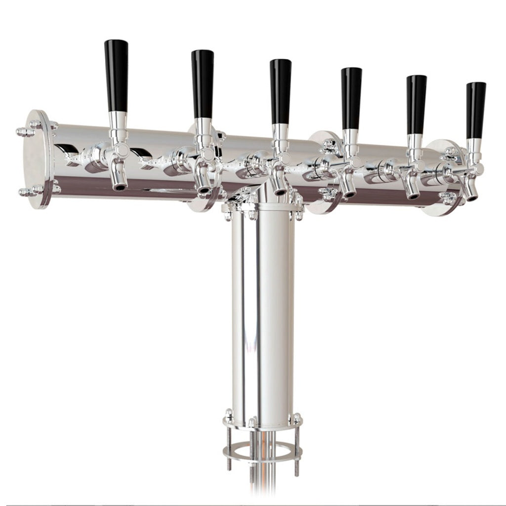 UBC Terra T Tower, 6 Faucets, Glycol Cooled, Stainless Steel Contacts