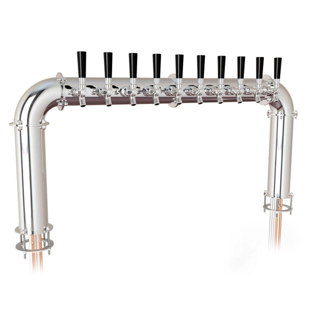 UBC Arcadia Pass Thru Tower, 10 Faucets, Glycol Cooled, Stainless Steel Contacts