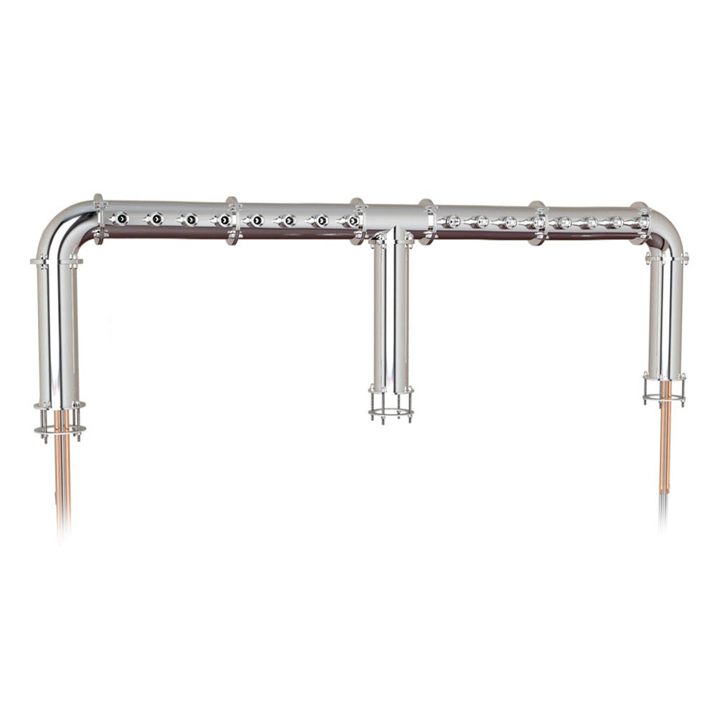 UBC Arcadia Pass Thru Tower, 16 Faucets, Glycol Cooled, Stainless Steel Contacts