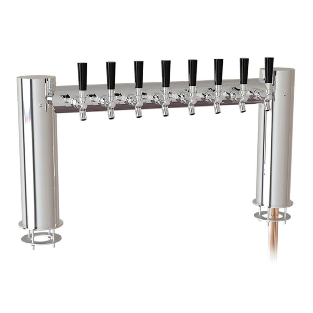 UBC Metron Pass Thru Tower, 8 Faucets, Glycol Cooled, Stainless Steel Contacts