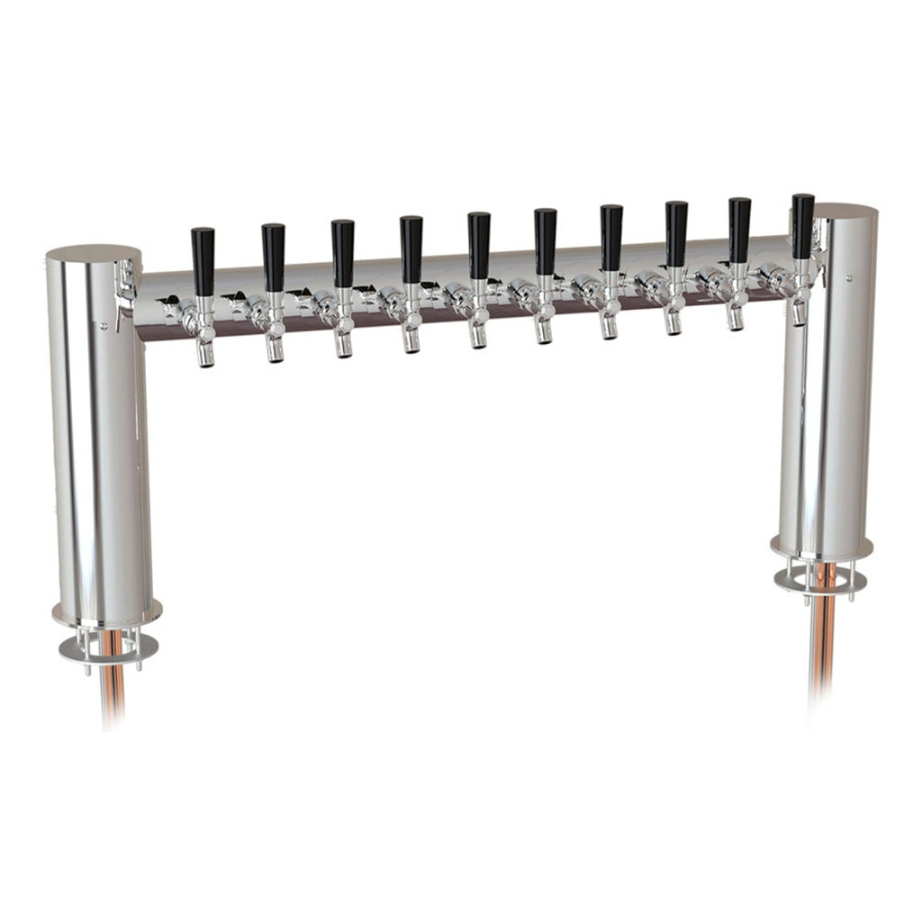 UBC Metron Pass Thru Tower, 10 Faucets, Glycol Cooled, Stainless Steel Contacts