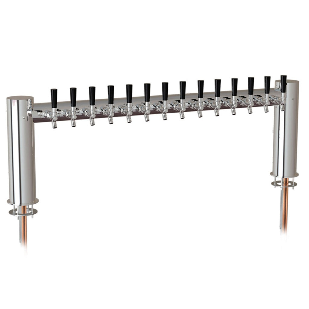 UBC Metron Pass Thru Tower, 14 Faucets, Glycol Cooled, Stainless Steel Contacts