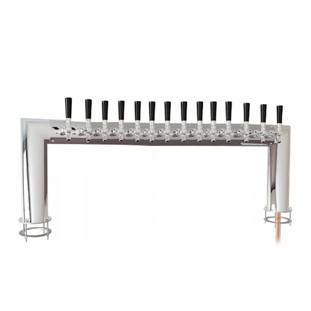 UBC Norma Pass Thru Tower, 14 Faucets, Glycol Cooled, Stainless Steel Contacts