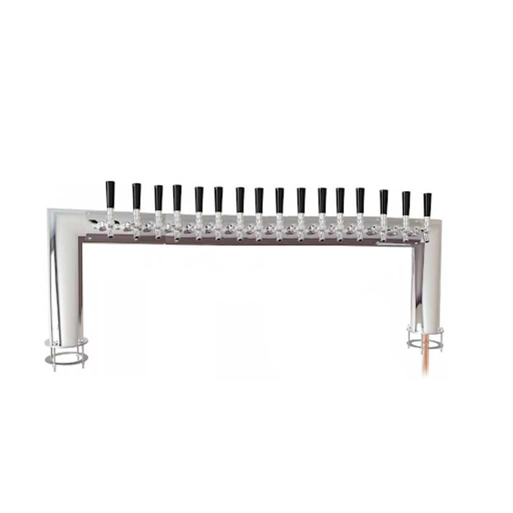 UBC Norma Pass Thru Tower, 16 Faucets, Glycol Cooled, Stainless Steel Contacts