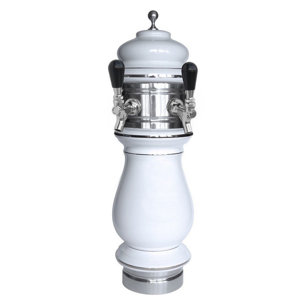 UBC Ceramic Tower, 2-Faucet Air (White/Chrome)