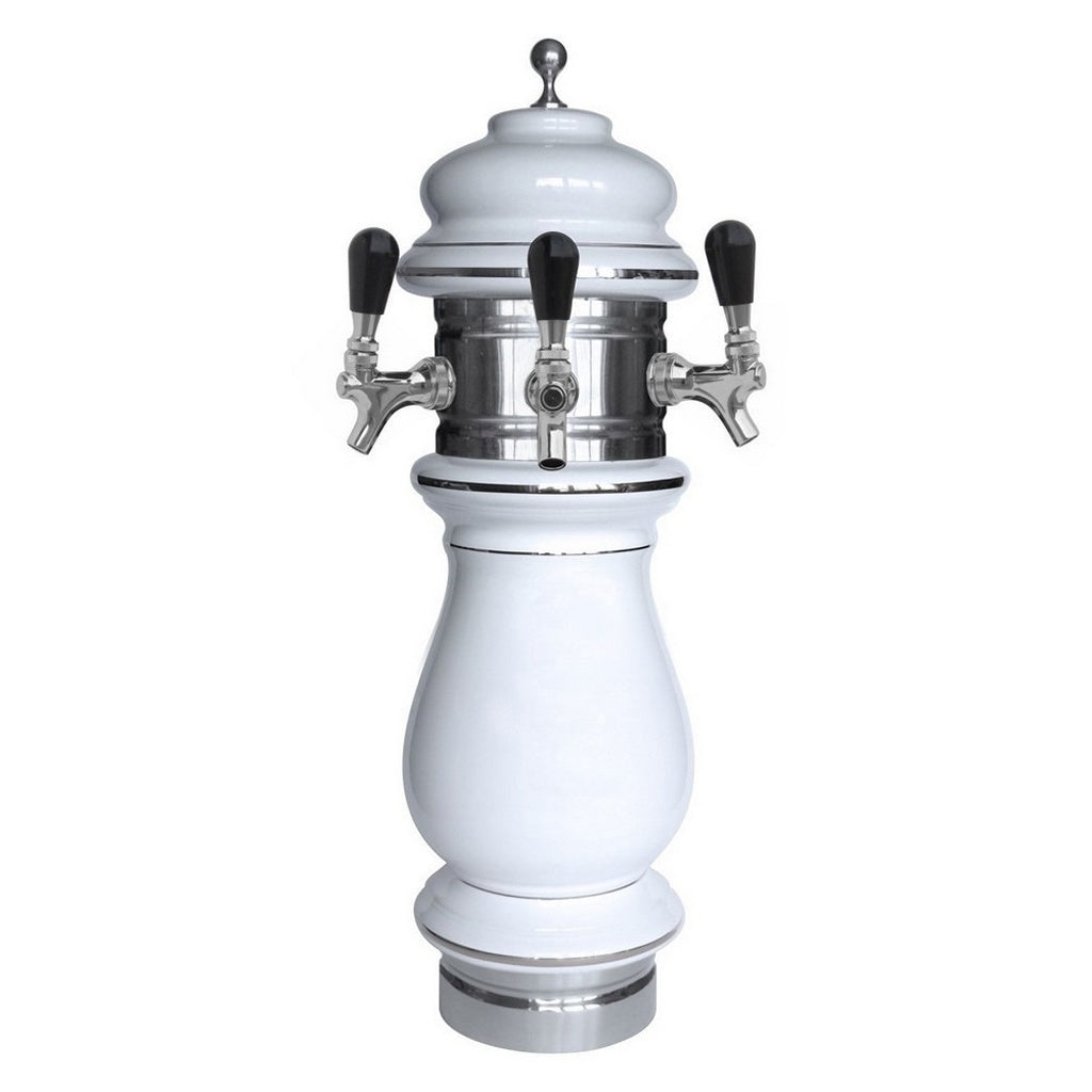 UBC Ceramic Tower, 3-Faucet Air (White/Chrome)