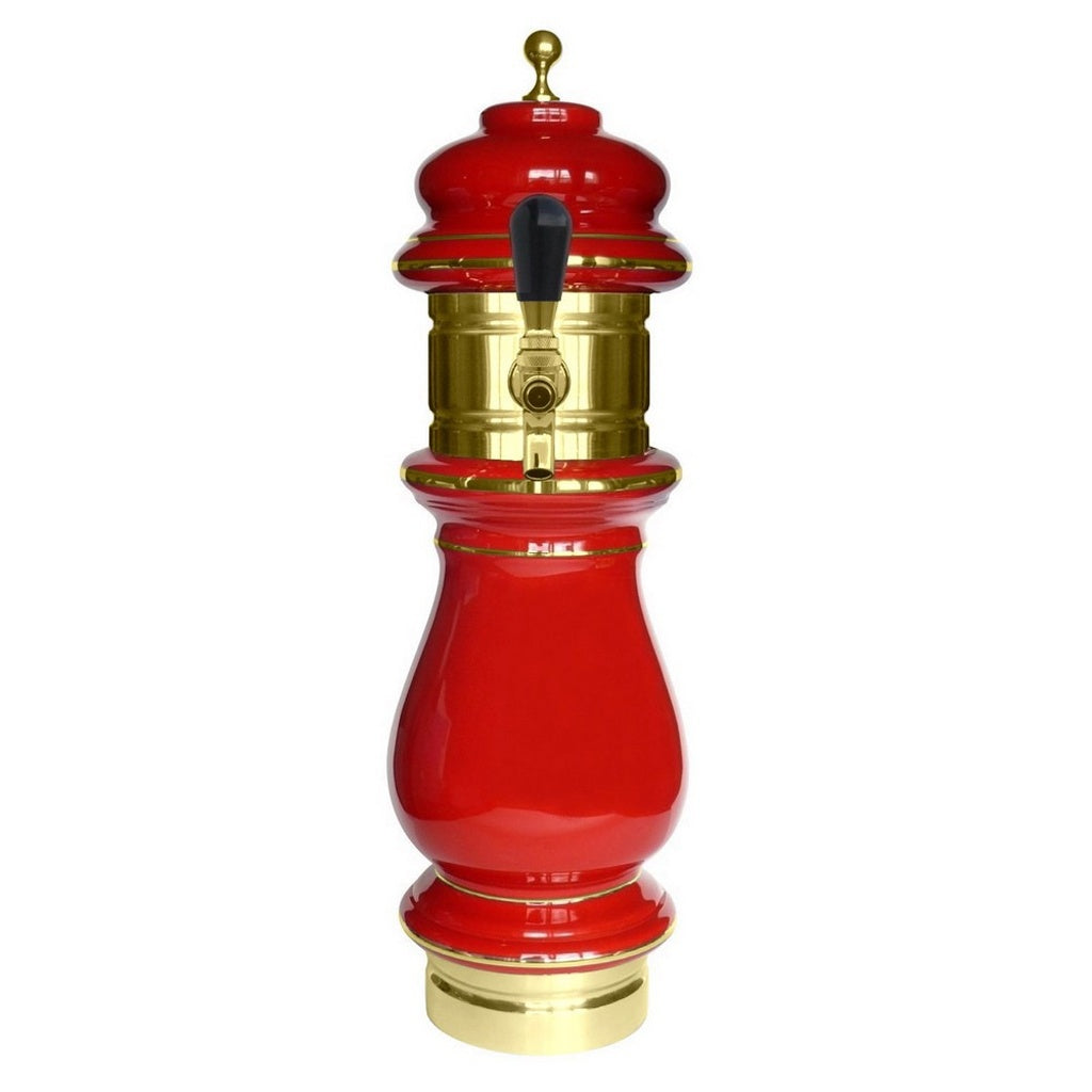 UBC Ceramic Tower, 1-Faucet Air (Red/Gold)