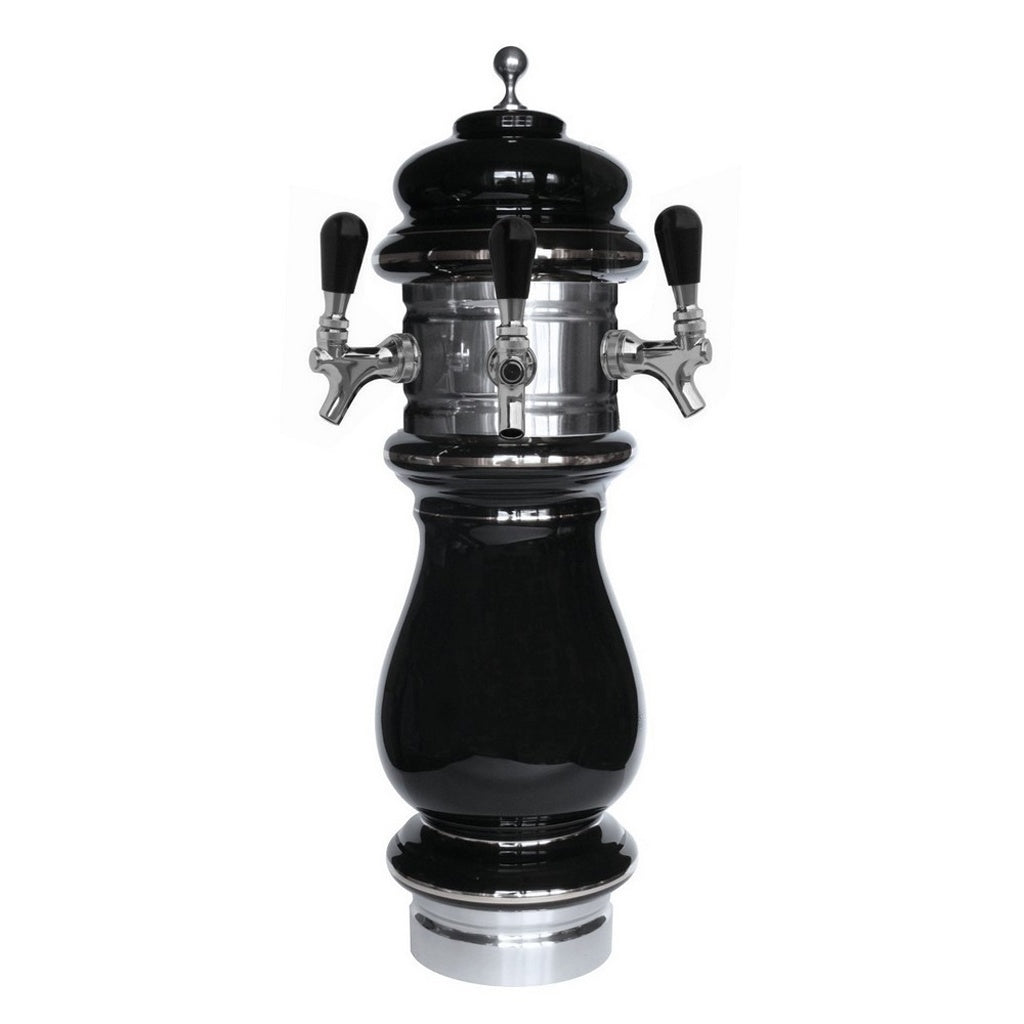 UBC Ceramic Tower, 3-Faucet Air (Black/Chrome)