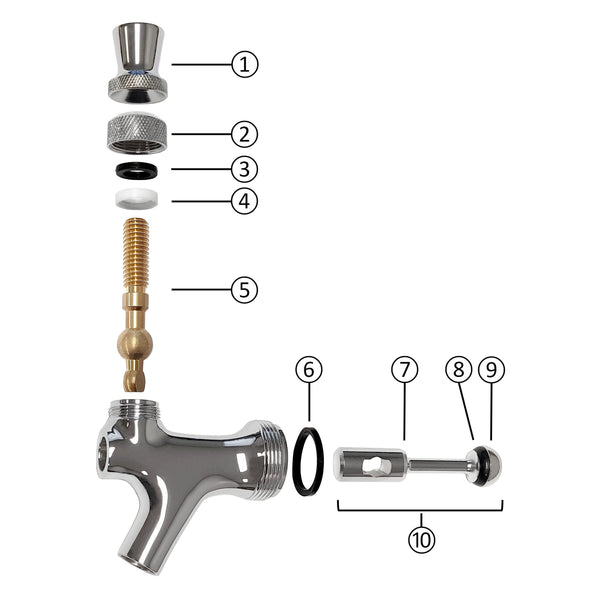 Krome Dispense Standard Faucet, Chrome Body, Brass Lever