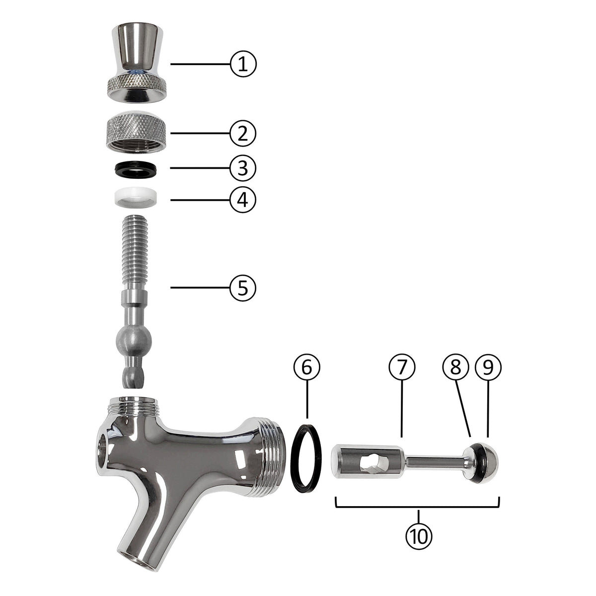Krome Dispense Standard Faucet, Stainless Steel Body, Stainless Steel Lever