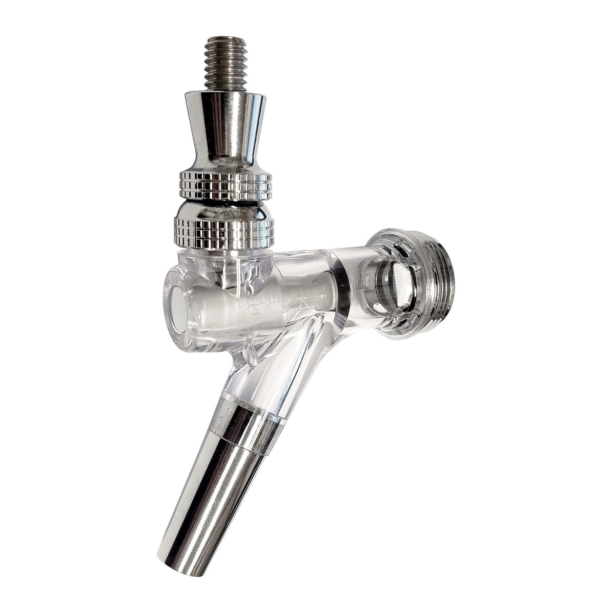 CMBecker X2 Creamer Faucet, Clear Plastic with Stainless Steel