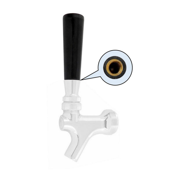 Krome Dispense Plastic Beer Faucet Knob w/ Brass Insert, Black