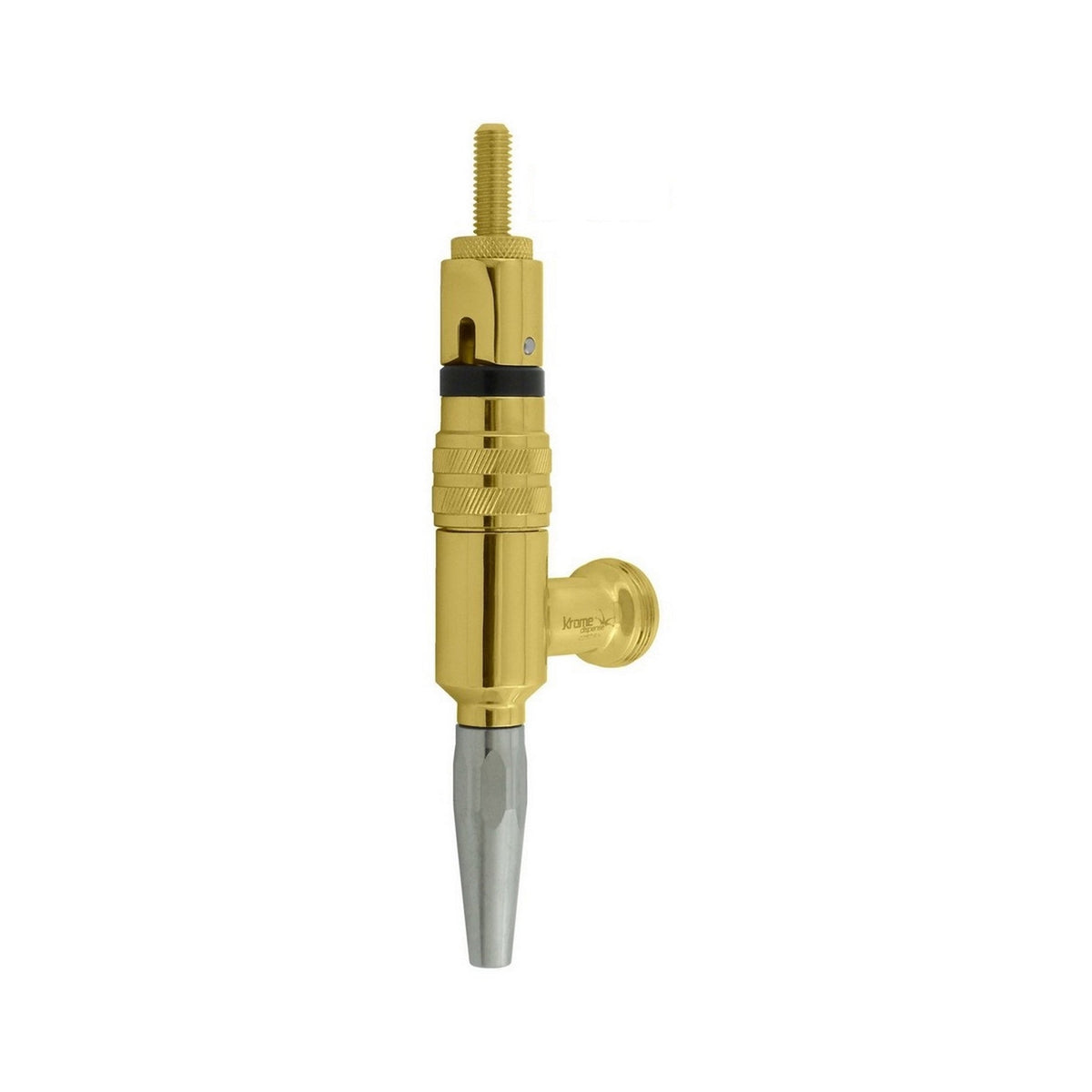 Krome Dispense Stout Faucet, PVD Gold Body, Stainless Steel Nozzle