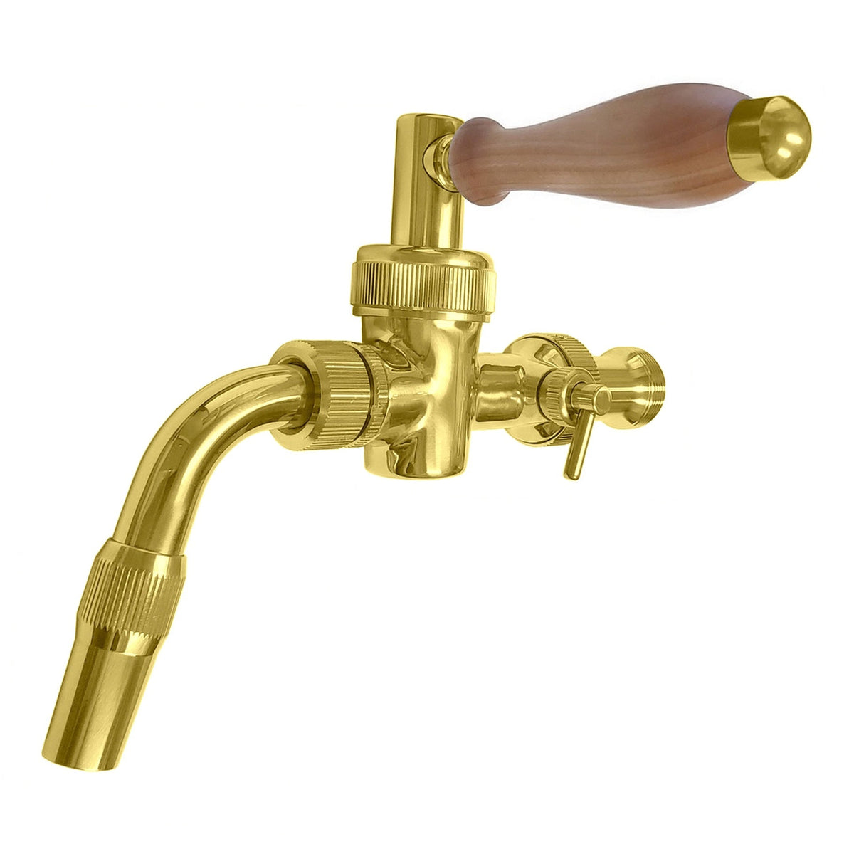 Lukr Nostalgie Faucet with US Shank, Stainless Steel / Gold