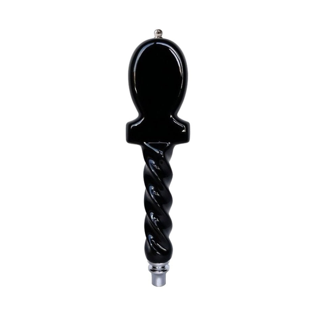 UBC A113 Ceramic Faucet Handle, Black with Chrome Trim