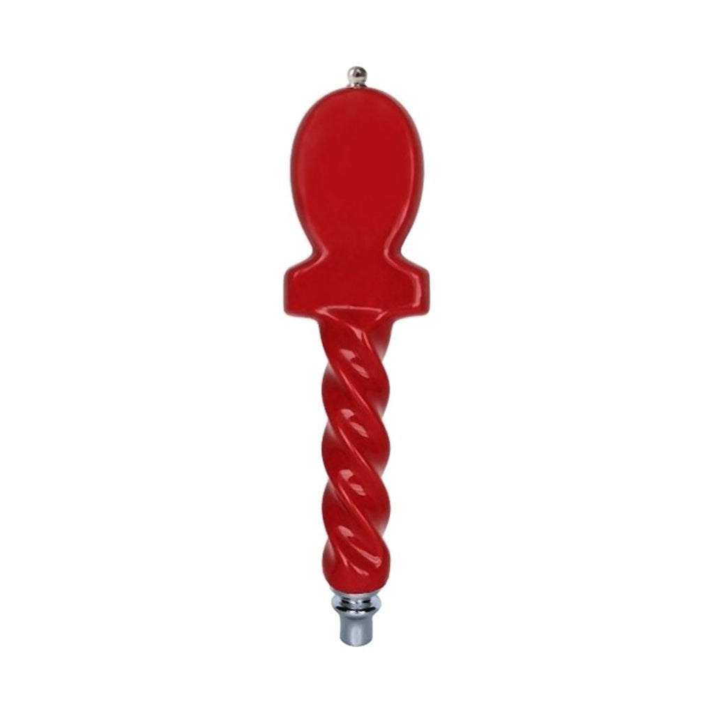 UBC A113 Ceramic Faucet Handle, Red with Chrome Trim