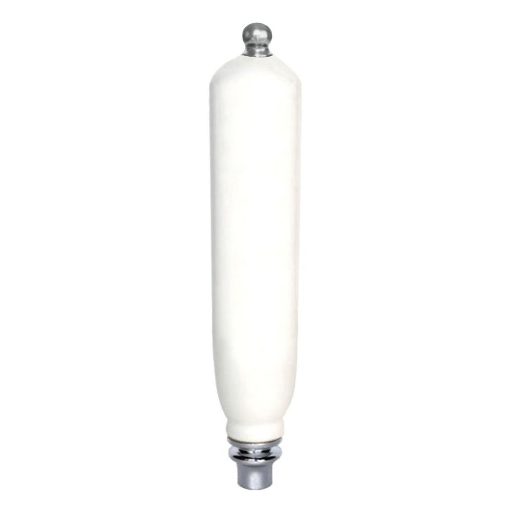 UBC A65 Ceramic Faucet Handle, White with Chrome Trim
