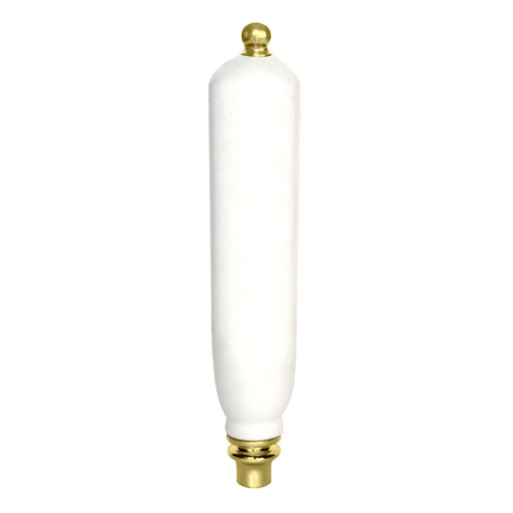 UBC A65 Ceramic Faucet Handle, White with Gold Trim
