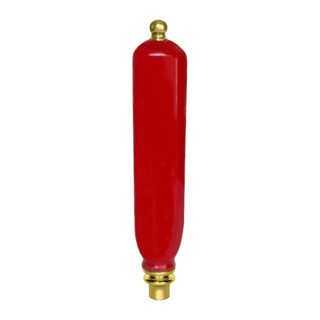 UBC A65 Ceramic Faucet Handle, Red with Gold Trim
