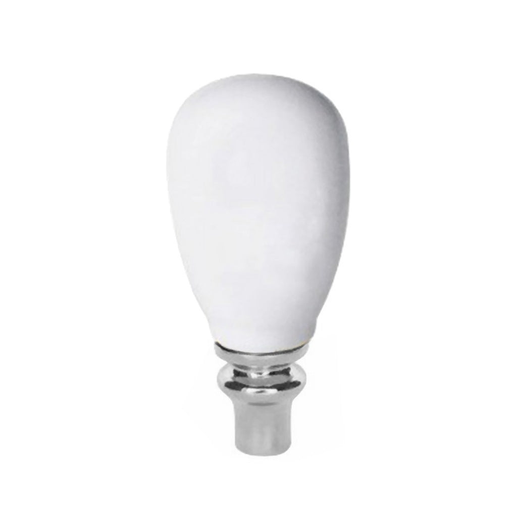 UBC A5 Ceramic Faucet Handle, White with Chrome Trim