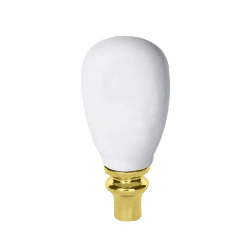 UBC A5 Ceramic Faucet Handle, White with Gold Trim