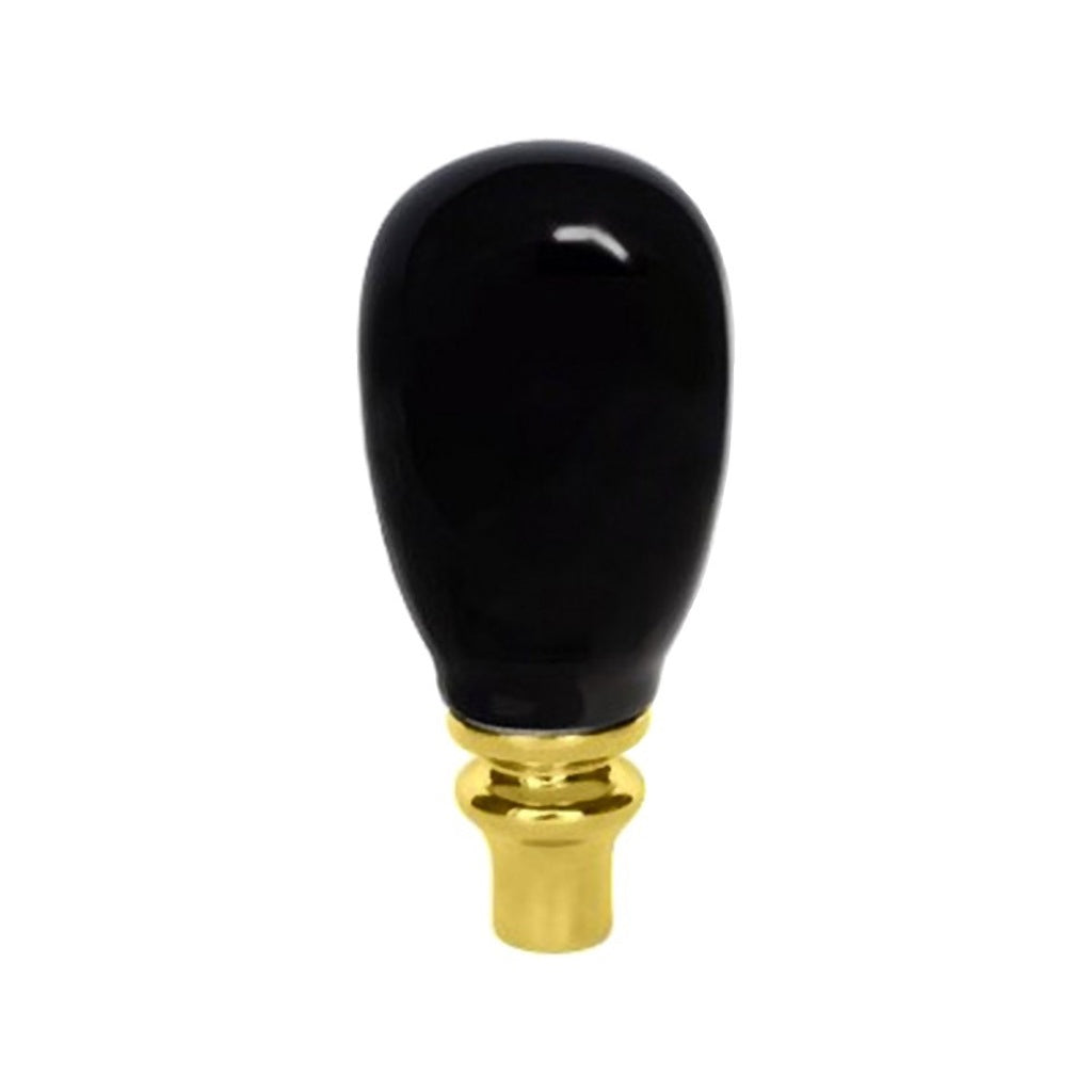 UBC A5 Ceramic Faucet Handle, Black with Gold Trim