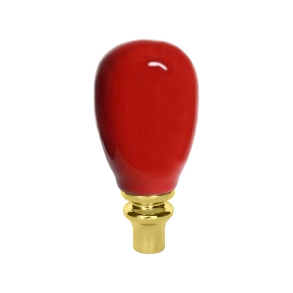UBC A5 Ceramic Faucet Handle, Red with Gold Trim
