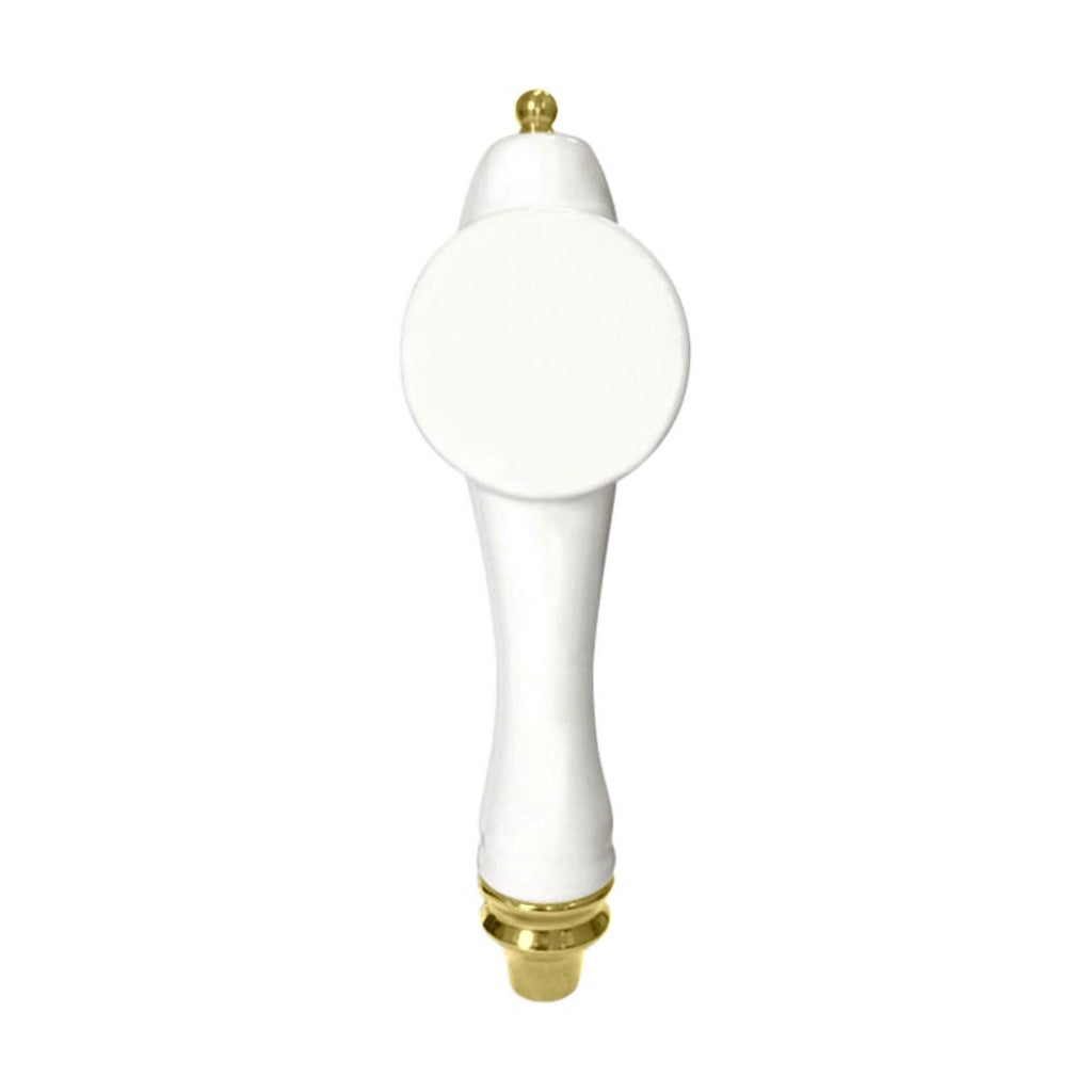 UBC A57 Ceramic Faucet Handle, White with Gold Trim