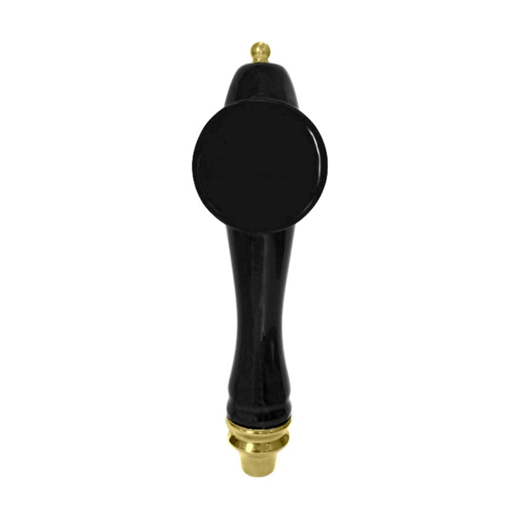 UBC A57 Ceramic Faucet Handle, Black with Gold Trim